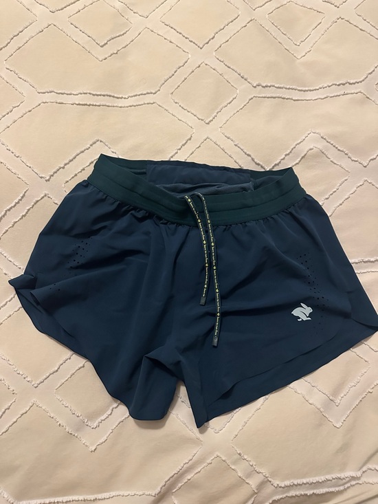 Rabbit Pants - Women’s teal Athletic Shorts with Logo Detail